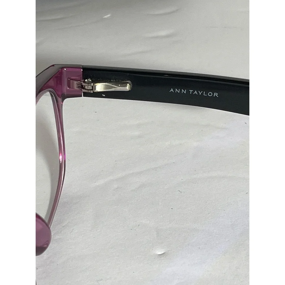 Ann Taylor ATR040 Purple Rectangle Reading Glasses +2.00 Pink Navy Blue Temples